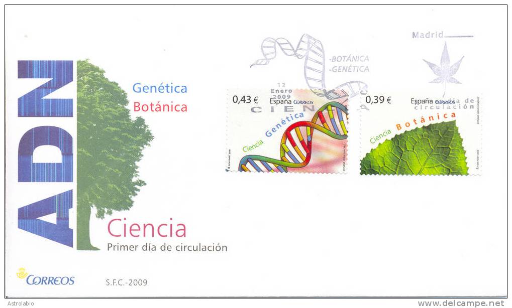 Espagne FDC 2009 " ADN Et Botanique " Nouveaute - Autres & Non Classés