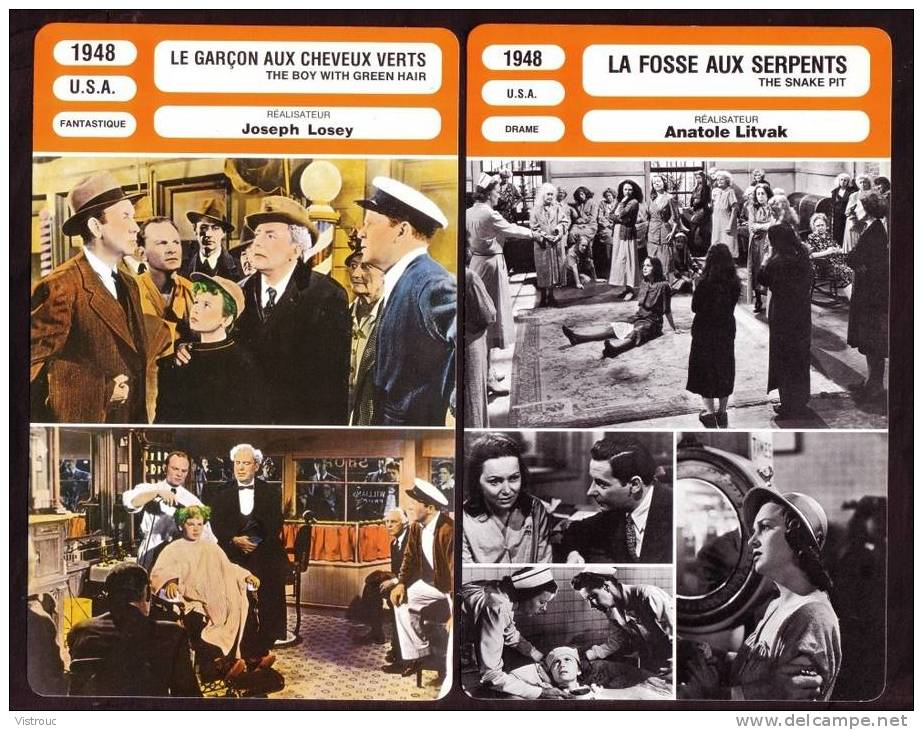 10 fiches cinéma (10 scans) : filmographie de  1948, avec  P. O'BRIEN, O. de HAVILAND, J. ARTHUR,...