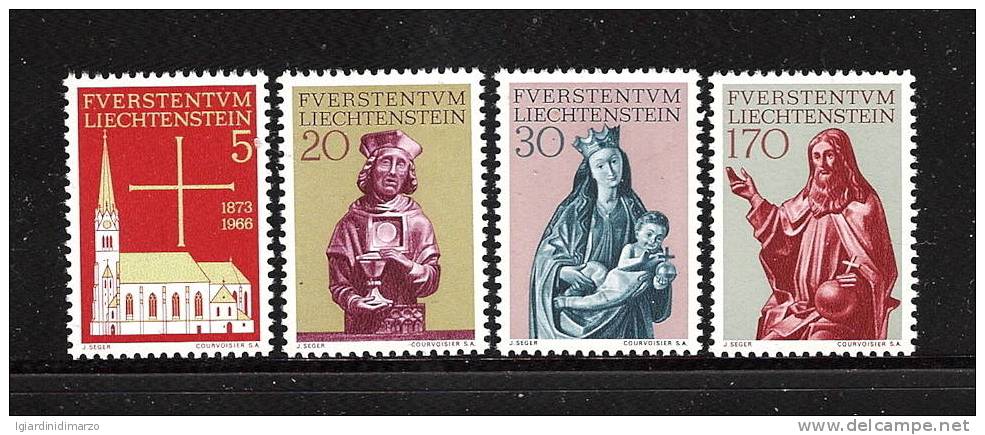 LIECHTENSTEIN-1966-serie Di 4 Valori Nuovi Stl-restaurazione Chiesa Parrocchiale Di VADUZ- In Ottime Condizioni- DC2379. - Unused Stamps