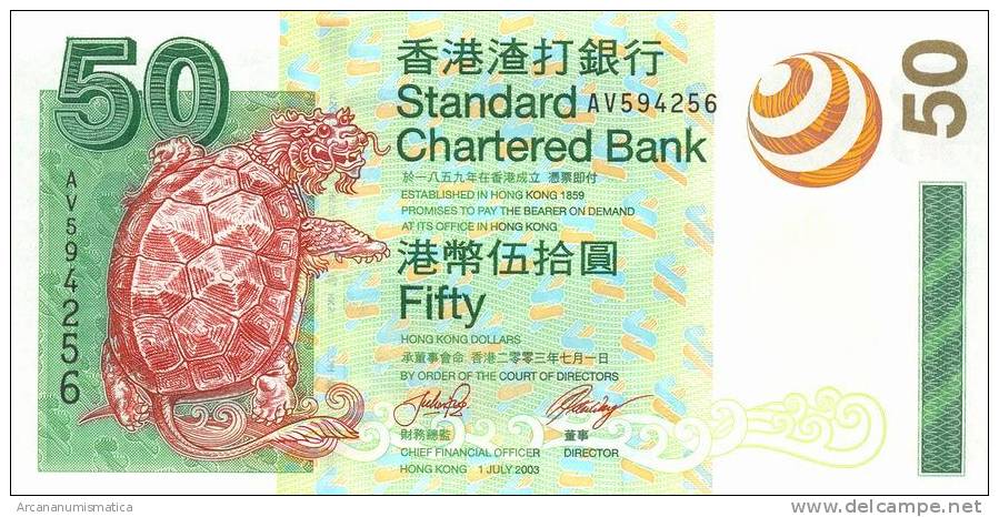 HONG  KONG    50 DOLLARS  1-7-2003   KM#292   PLANCHA/UNC/SC     DL-6660 - Hong Kong