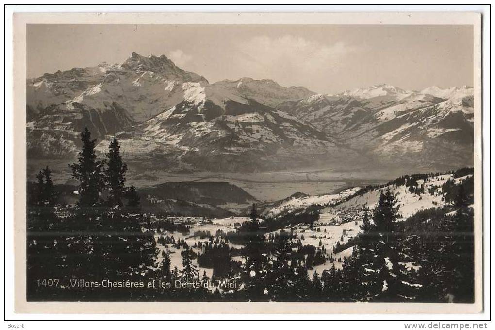 CPA Suisse Villars-Chesiéres Et Les Dents Du Midi N°1407 O.Sartori - Villars-les-Moines