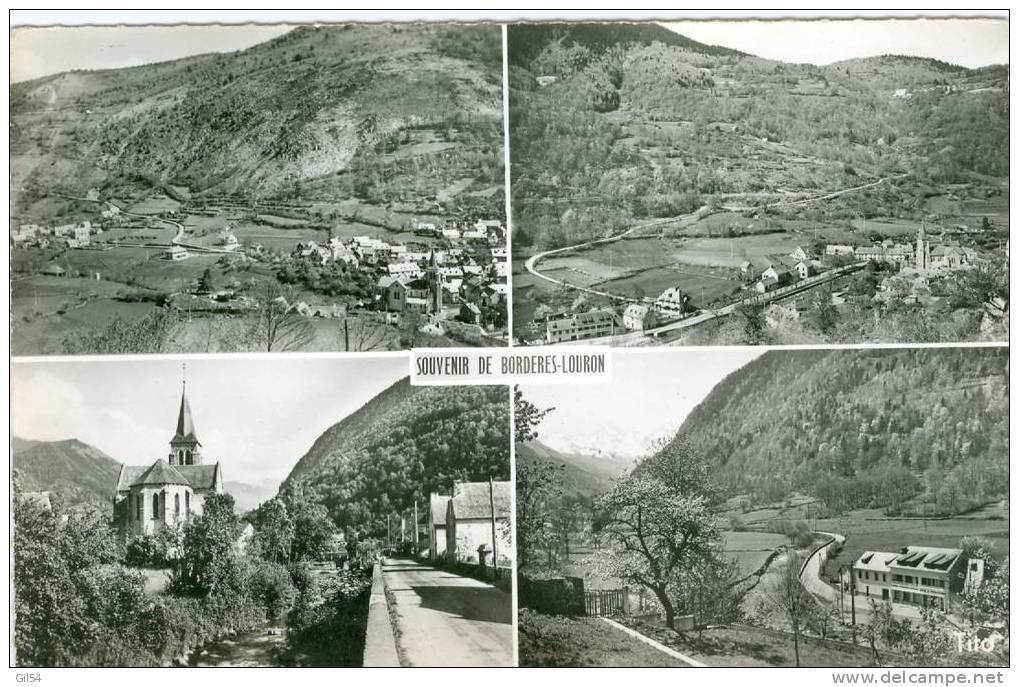 CPSM BORDERES-LOURON , L'EGLISE , VUE GENERALE  JS13 - Borderes Louron