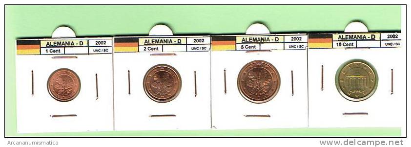 ALEMANIA / GERMANY  0,01+0,02+0,05+0,10 €  2002  D  SC/UNC  (M-415)   DL-6675 - Germany