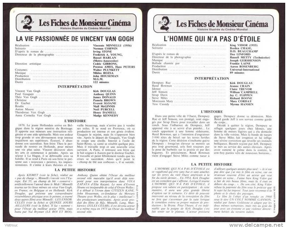 10 Fiches Cinéma (10 Scans) : Filmographie De  1955 à 59, Avec  E. TAYLOR, K. DOUGLAS, T. CURTIS,... - Altri & Non Classificati