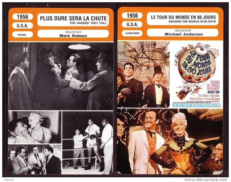 10 Fiches Cinéma (10 Scans) : Filmographie De  1955 à 59, Avec  E. TAYLOR, K. DOUGLAS, T. CURTIS,... - Altri & Non Classificati