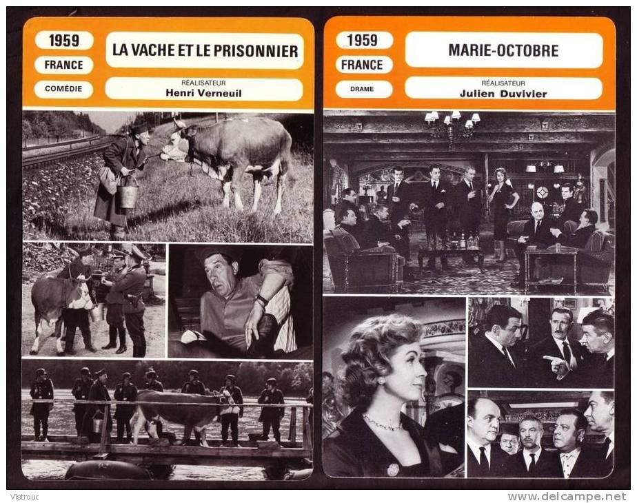 10 Fiches Cinéma (10 Scans) : Filmographie De  1959 à 62, Avec  R. HUDSON, BOURVIL, M. MORGAN,... - Altri & Non Classificati