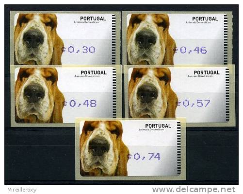 VIGNETTE D´AFFRANCHISSEMENT PORTUGAL ANIMAUX DOMESTIQUES TETE DE BASSET  HUND  DOOG  CHIEN - Machine Labels [ATM]