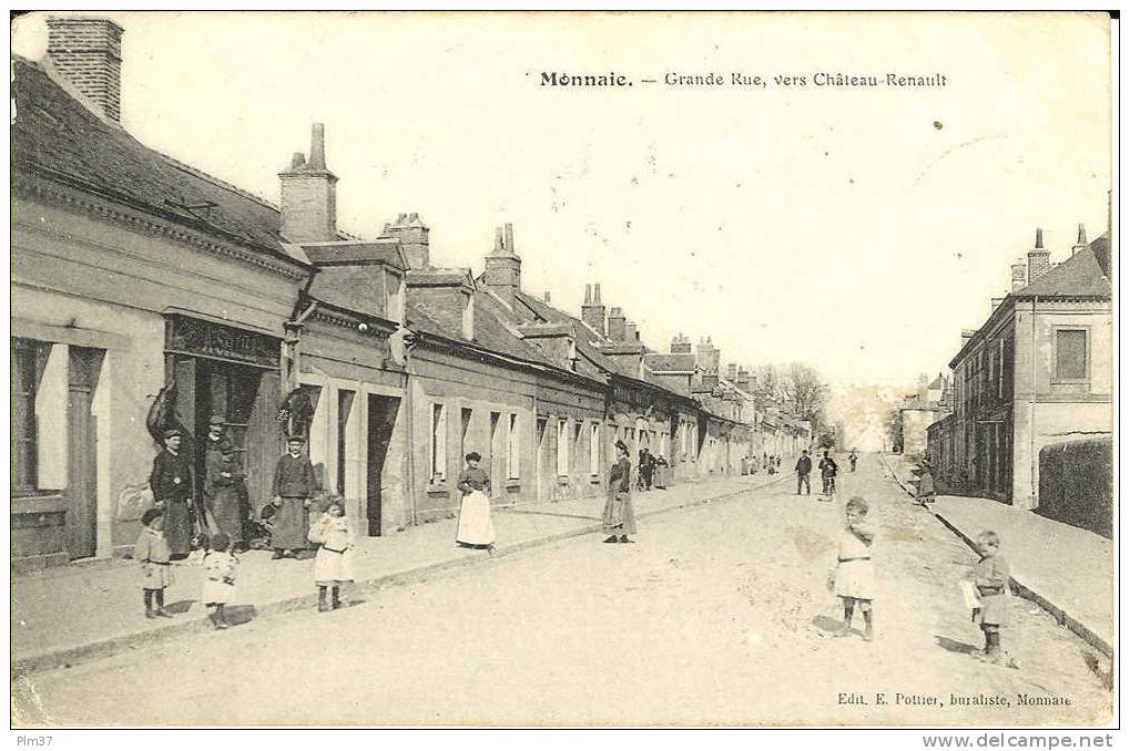 MONNAIE -  Grande Rue - Voy. 1908  - Petits Plis D´angle - Monnaie