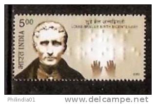 India 2009 Louis Braille Birth Cent. Handicap, Health, Blind, Braille Script MNH Inde Indien - Handicap