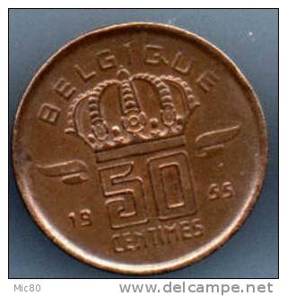 Belgique 50cts 1955 Légende Française Ttb+ - 50 Cents