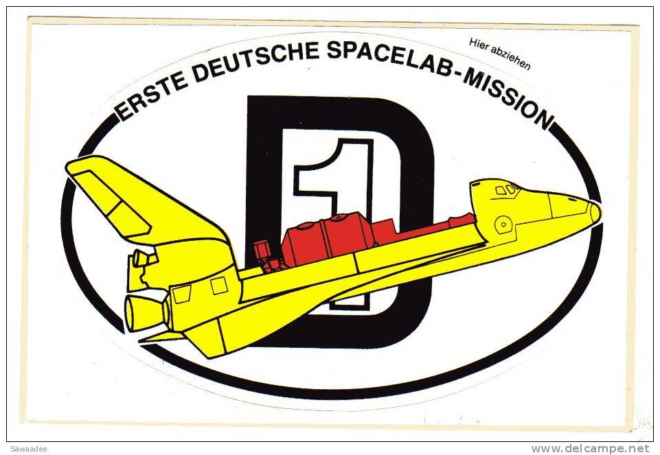 AUTOCOLLANT - NAVETTE SPATIALE - ERSTE DEUTSCHE SPACELAB - MISSION - 1985 - MISSION NAVETTE SPATIALE - ALLEMAGNE - Autres & Non Classés