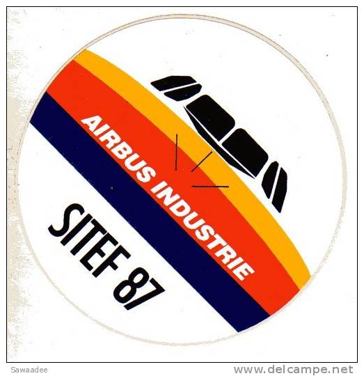 AUTOCOLLANT - AVIATION - SITEF 87 - AIRBUS INDUSTRIE - Autocollants