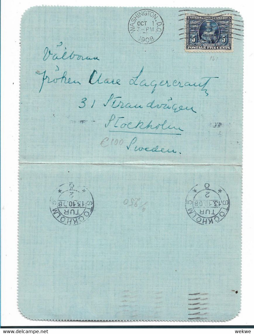 USA090b/ Jamestown Founding 5 C. 1908 N. Schweden - Briefe U. Dokumente