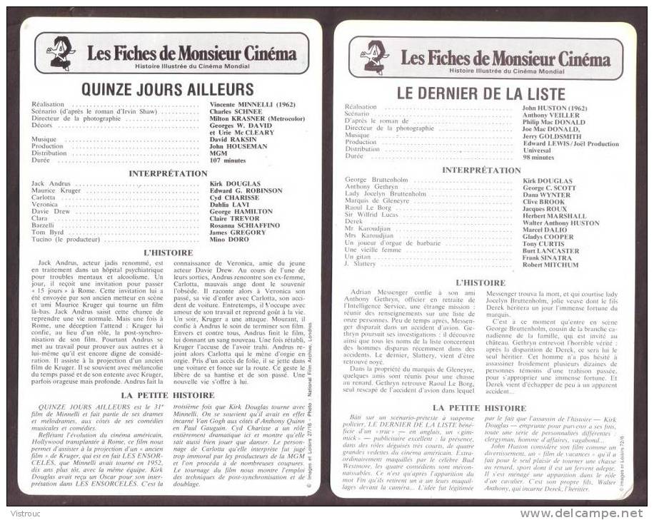 10 Fiches Cinéma (10 Scans) : Filmographie De  1962 à 66, Avec  L. De FUNES, L. VENTURA, J.-L. BARRAULT,... - Autres & Non Classés