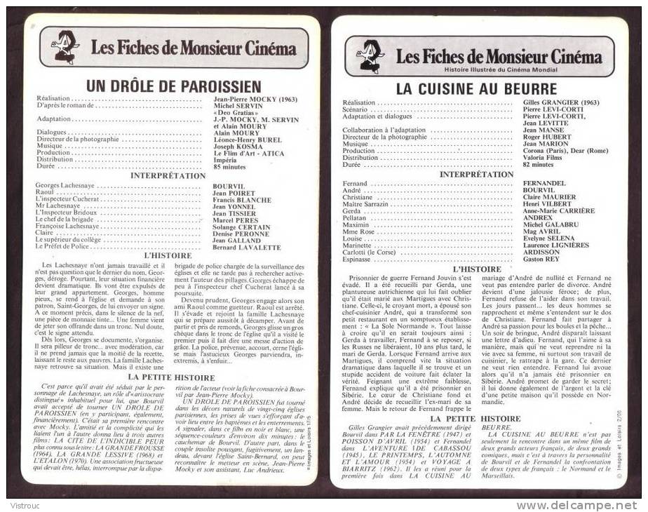 10 fiches cinéma (10 scans) : filmographie de  1962 à 66, avec  L. de FUNES, L. VENTURA, J.-L. BARRAULT,...