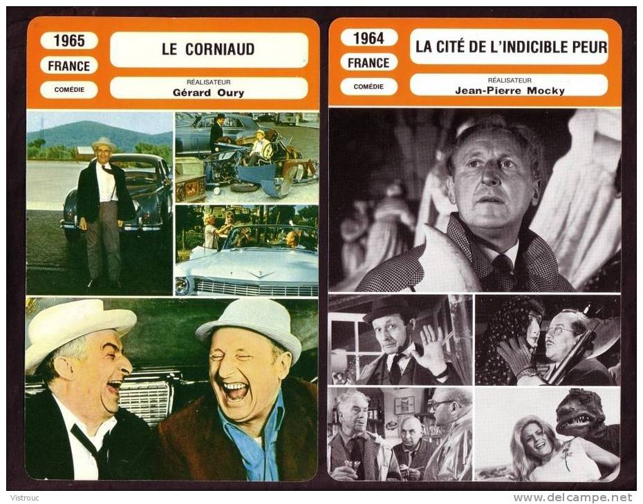 10 fiches cinéma (10 scans) : filmographie de  1962 à 66, avec  L. de FUNES, L. VENTURA, J.-L. BARRAULT,...