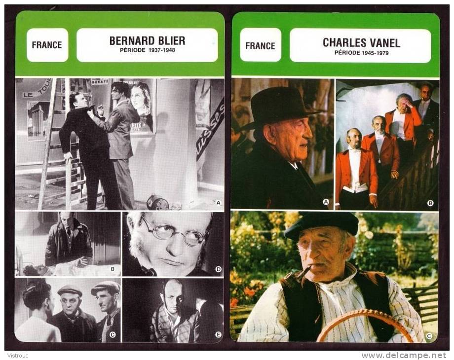 10 Fiches Cinéma (10 Scans) : Filmographie De  Vedettes : H. BOGART,  B. BLIER, Ch. VANEL Et E. TAYLOR - Otros & Sin Clasificación