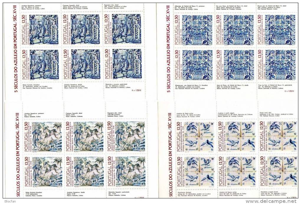 Azulejos 12Esc. Wandkacheln III Portugal 1592 Bis 1614 + 5 Kleinbogen + Block 42 ** 46€ - Fogli Completi