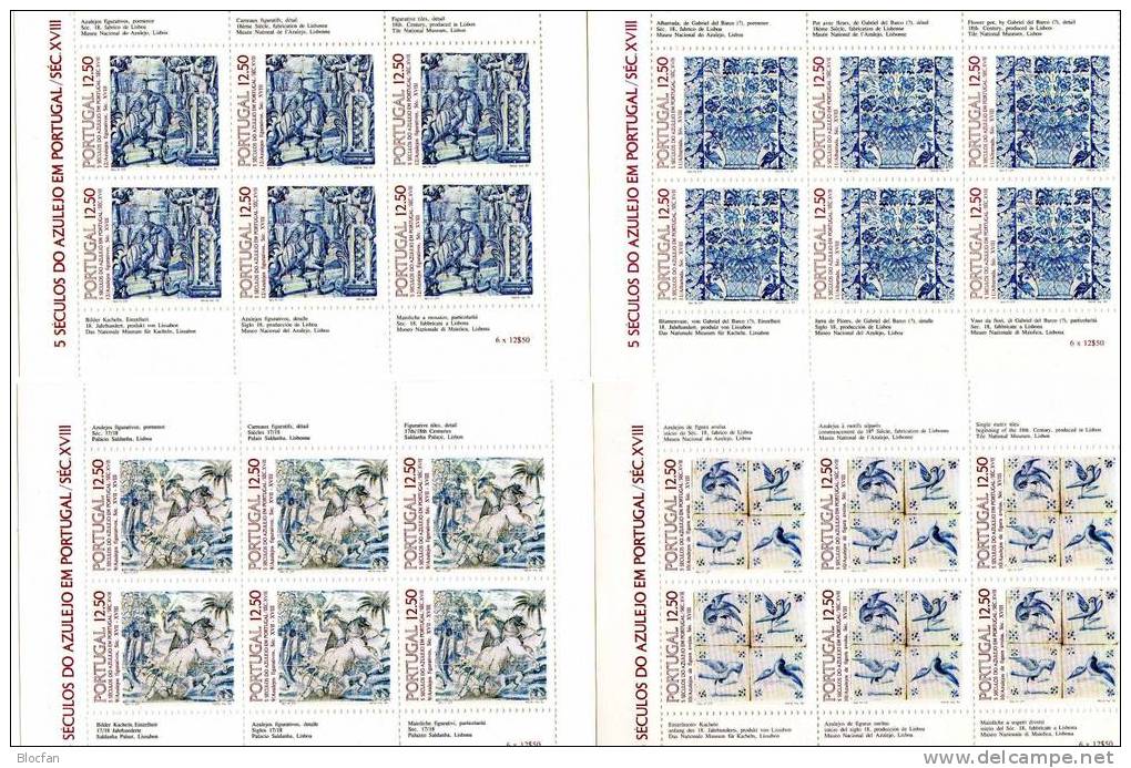 Azulejos 12Esc. Wandkacheln III Portugal 1592 Bis 1614 + 5 Kleinbogen + Block 42 ** 46€ - Feuilles Complètes Et Multiples