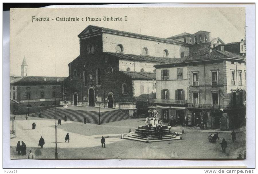 FAENZA  RAVENNA ANNI 20  CATTEDRALE E PIAZZA UMBERTO 1°   ANIMATISSIMA!! - Faenza