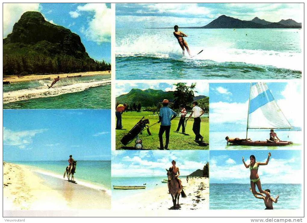 CPSM. TOUS LES SPORTS...HOTEL DU MARNE BARBANT. ILE MAURICE. SPORT ACTIVITIE.LE MORNE HOTEL. MAURITIUS. DATEE 1973 - Maurice