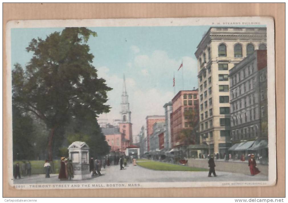 MASS TREMONT STREET MALL RH SREARNS BUILDING BOSTON MASSACHUSETTS 1910s ¤ PHOSTINT 42801 ¤ USA ¤7918A - Boston