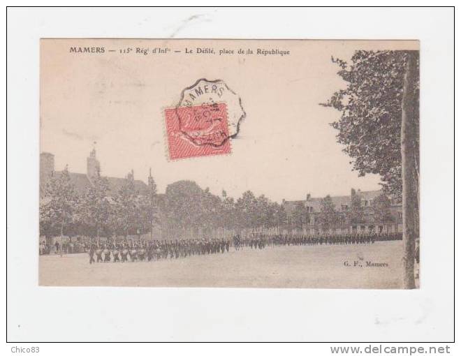 72.13  Sarthe  /  MAMERS  /  115 E Rég.d´inf. - Le Défilé Place De  La République - Mamers