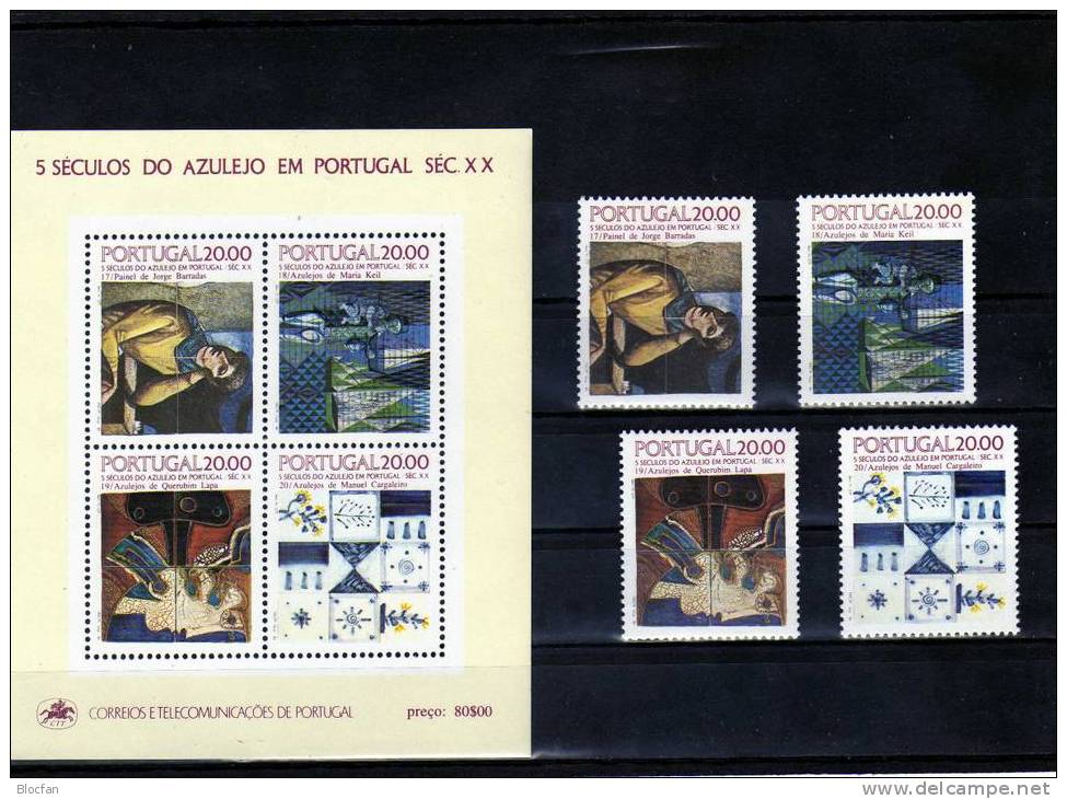 Azulejos 20Esc. Wandkacheln V Portugal 1649 Bis 1675 + 5 Kleinbogen + Block 49 ** 48€ - Fogli Completi
