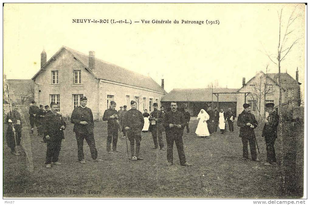 NEUVY LE ROI - Vue Générale Du Patronage (1915) - Guerre 1914-1915 , Blessés En  Convalescence - Neuvy-le-Roi