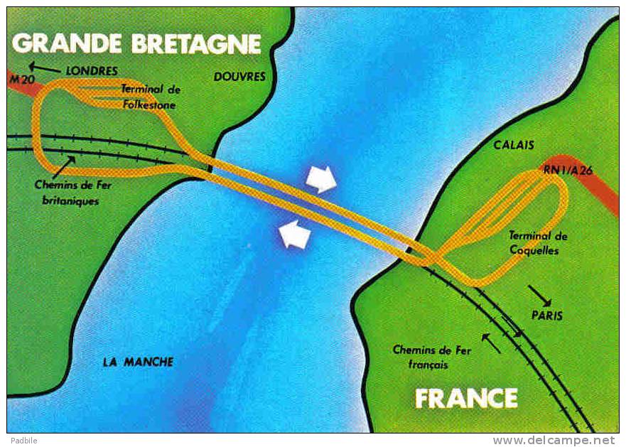 Carte Postale  62.  Sangatte Folkestone  Le Tunnel Sous La Manche Trés Beau Plan - Sangatte