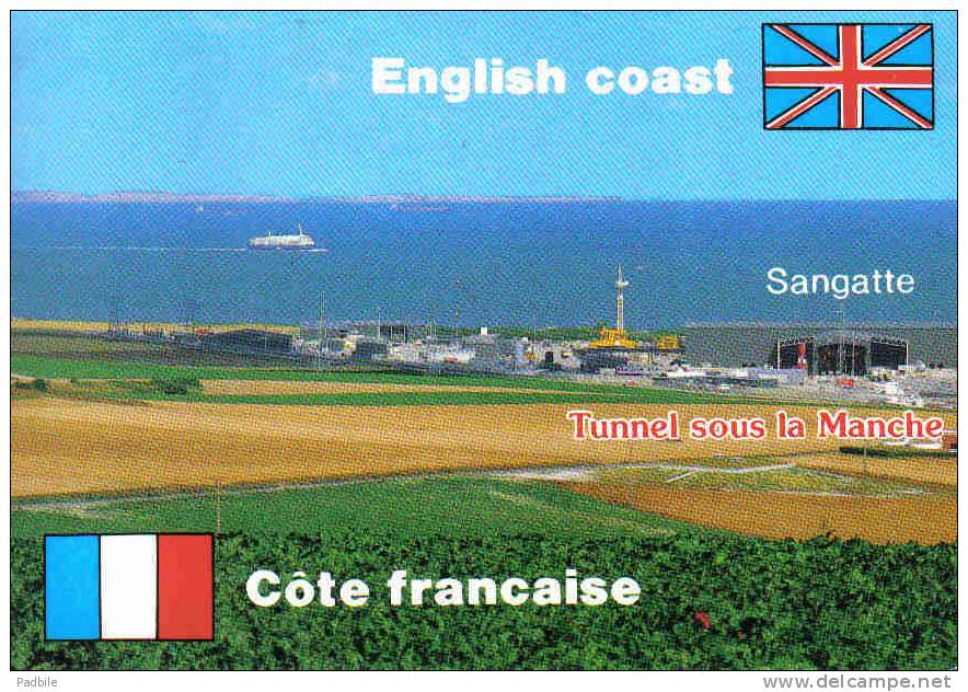 Carte Postale  62.  Sangatte Folkestone  Le Tunnel Sous La Manche Trés Beau Plan - Sangatte