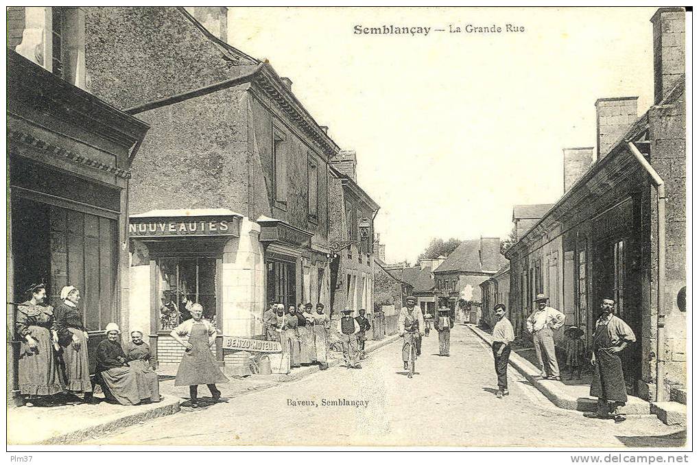 SEMBLANCAY -  La Grande Rue  -  Très Belle Animation - Voy. 1908, Parfait état - Semblançay