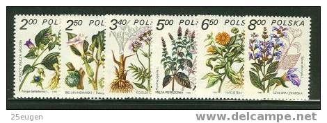 POLAND 1980 PLANTS  SET MNH - Piante Medicinali