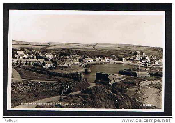 Real Photo Postcard Portpatrick From North Cliff Walk Dumfries & Galloway Scotland  - Ref 302 - Dumfriesshire