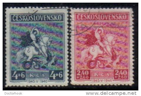 CZECHOSLOVAKIA   Scott #  B 156-7  VF USED - Gebraucht