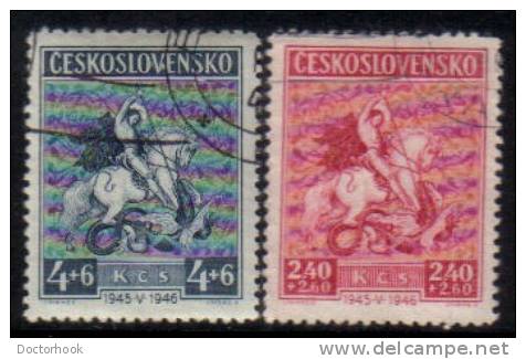 CZECHOSLOVAKIA   Scott #  B 156-7  VF USED - Gebraucht