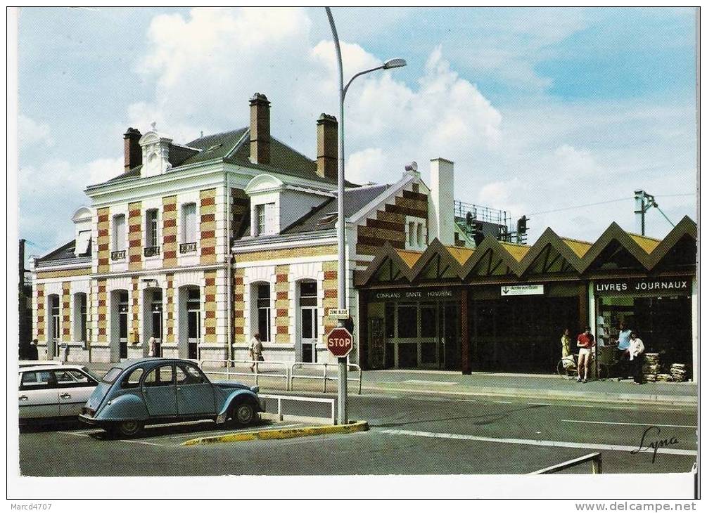 CONFLANS Sainte HONORINE 78 La Gareavec 2cv Editions Abeille  Véritable Photo - Conflans Saint Honorine