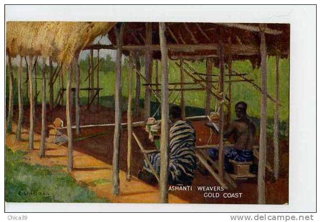 003162  -  GHANA - GOLD COAST  -  Ashanti Weavers     Par L´illustrateur E. CHEESMAN - Ghana - Gold Coast