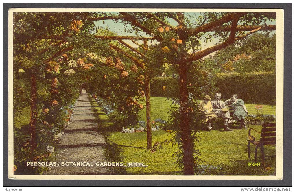 United Kingdom Wales Denbighshire Rhyl Peroglas Botanical Gardens Old Mint Colour Card - Denbighshire