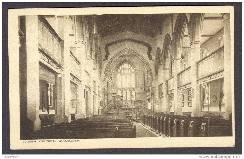 United Kingdom England Staffordshire Uttoxeter Parish Church Old Mint Card - Autres & Non Classés