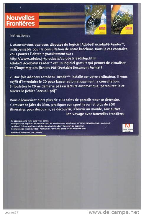 CD ROM NOUVELLES FRONTIERES 2003 - CD