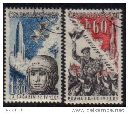 CZECHOSLOVAKIA   Scott #  C 51-2  VF USED - Posta Aerea