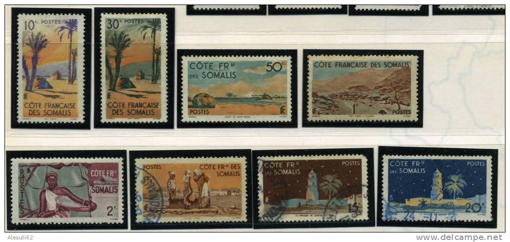 COSTA DEI SOMALI   COTE FRANCAISE DES  SOMALIS - 1947 - 8 Val.  - N. 264-265-267/NSG ; 270-273/* ; 277-280-281/US - Used Stamps