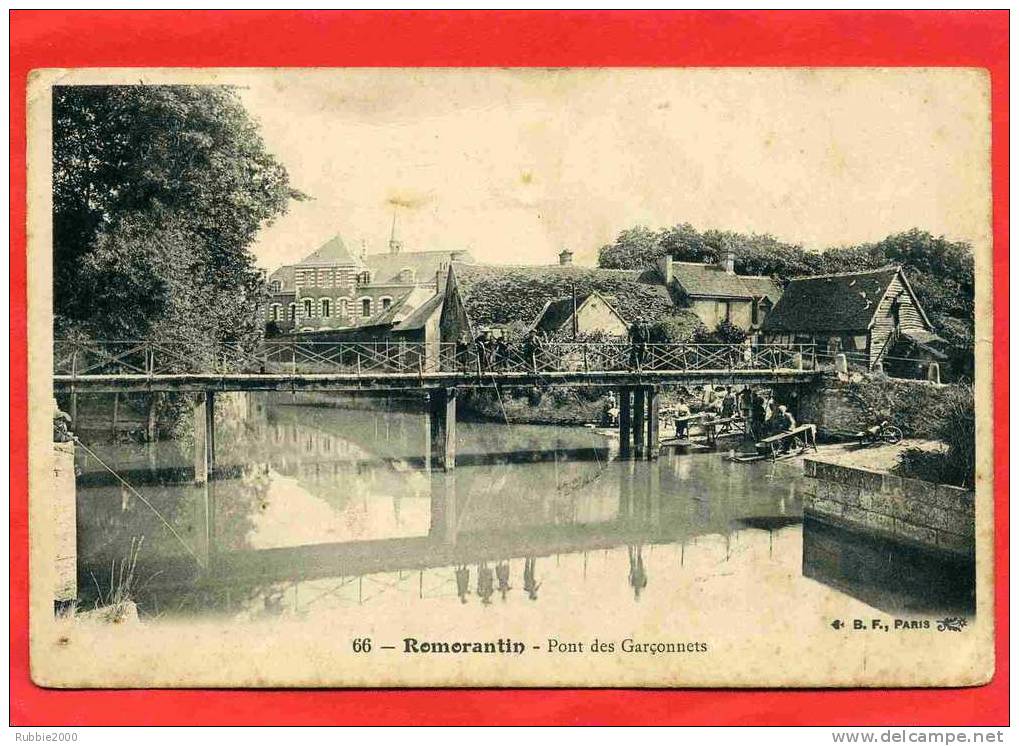 ROMORANTIN 1908 PONT DES GARCONNETS LAVANDIERE PECHEUR CARTE EN BON ETAT - Romorantin