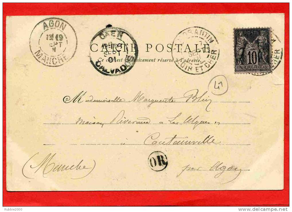 ROMORANTIN 1901 VUE SUR LA SAULDRE CARTE PRECURSEUR EN BON ETAT CACHET POSTAL ORIGINE RURALE AU DOS - Romorantin