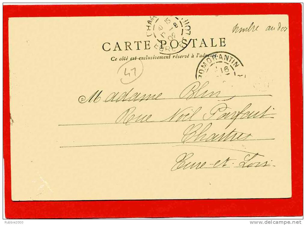 ROMORANTIN 1902 HOTEL DE LA SOUS PREFECTURE CARTE PRECURSEUR  EN ETAT MOYEN CACHET POSTAL ORIGINE RURALE AU DOS - Romorantin