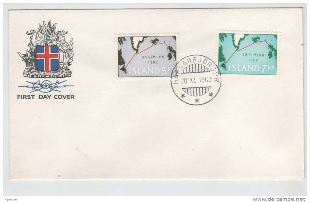 Iceland FDC The Atlantic Telephone Cable 20-11-1962 - FDC