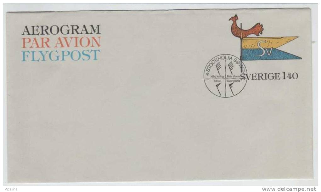 Sweden Aerogramme FDC Cancel 8-9-1977 - Covers & Documents