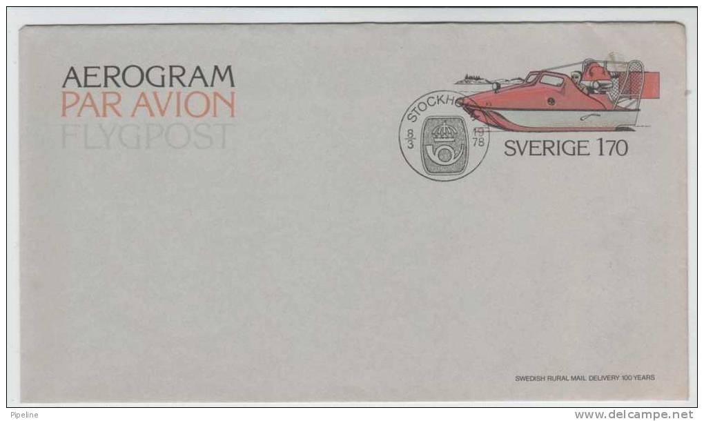 Sweden Aerogramme FDC Cancel 8-3-1978 - Cartas & Documentos
