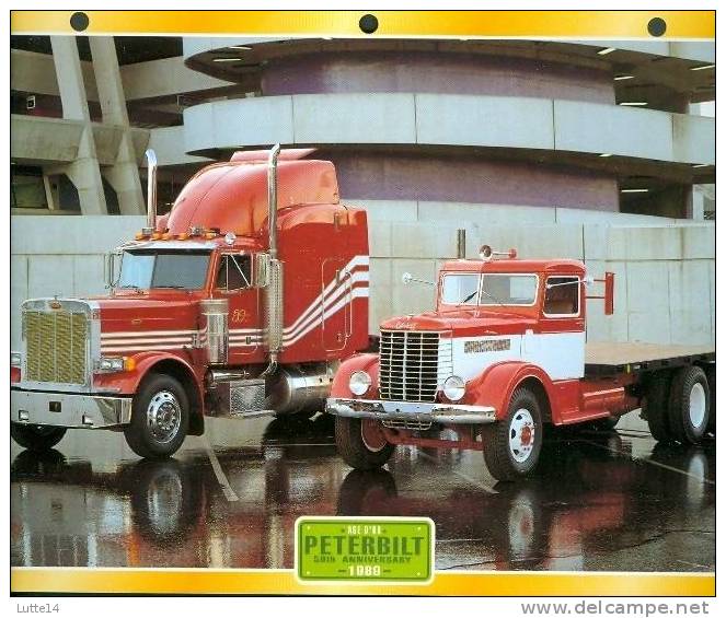 CAMIONS : Fiche éditions Atlas PETERBILT 50th Aniv (recto: Photo, Verso: Notes Techniques) - LKW